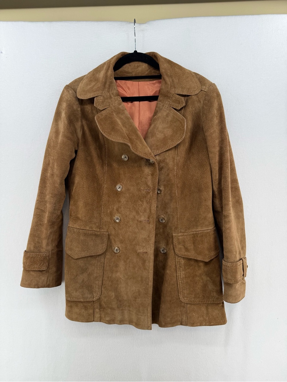 Vintage Double-Breasted Suede Rancher Jacket pea coat— fits like a M